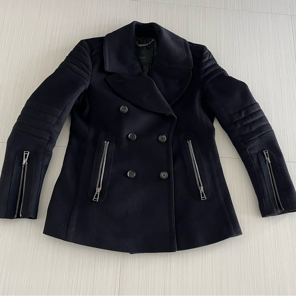 Belstaff Black Double-Breasted Pea Coat - Picture 11 of 16
